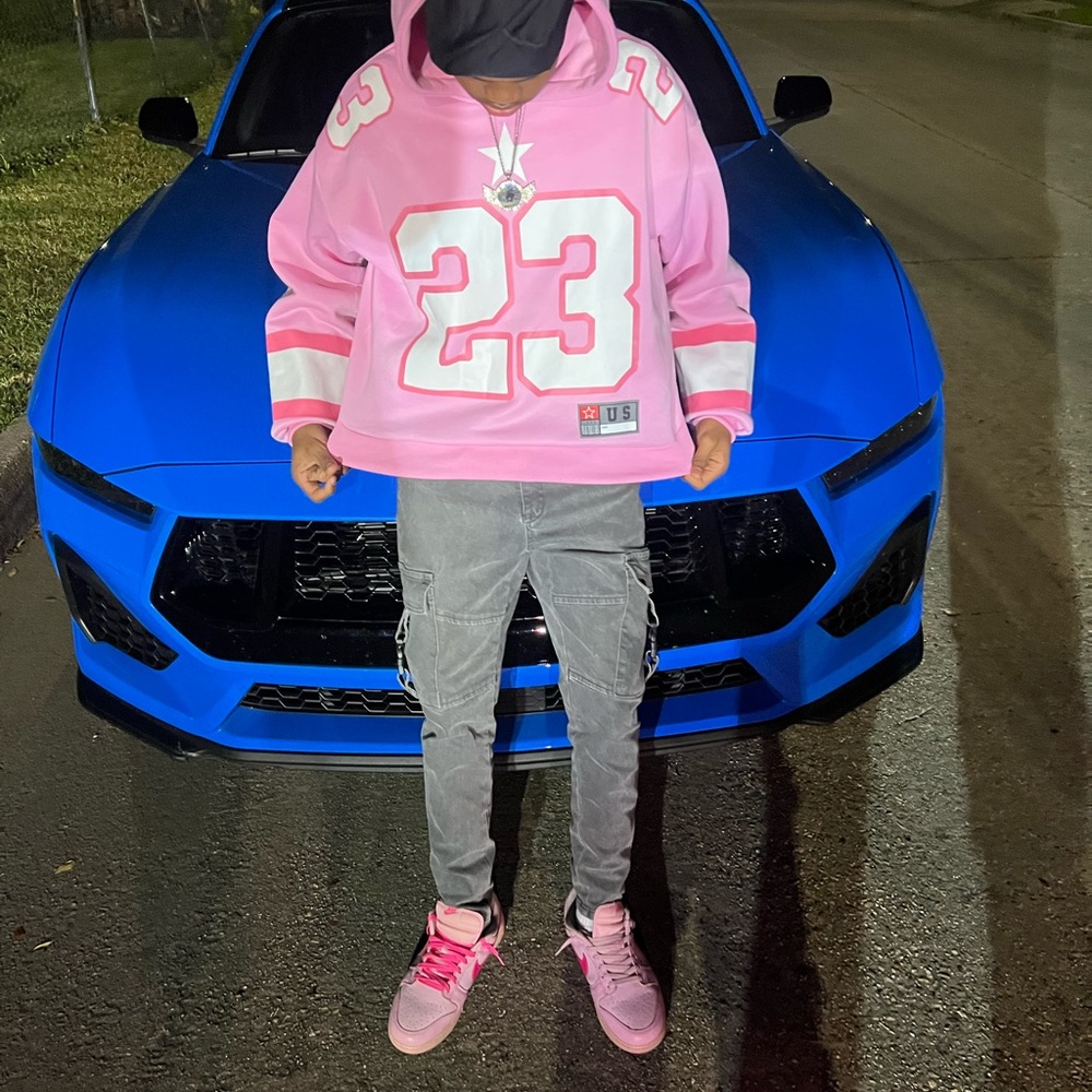 Hype Pink and Gray Lightweight Jacket Sporty Varsity Style